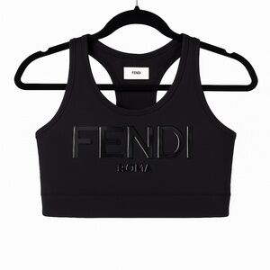 Fendi Black Logo Sports Bra